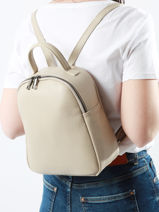 Sac  Dos Milano Beige caviar CA23113-vue-porte