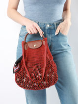Longchamp Le pliage filet Besace Marron-vue-porte