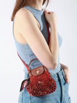 Longchamp Le pliage filet Pochette Marron-vue-porte