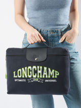 Longchamp Le pliage universit Aktetas Blauw-vue-porte