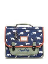 Cartable 2 Compartiments Cameleon Bleu retro PBRECA35