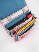 Cartable 1 Compartiment Cameleon Bleu retro PBRECA32-vue-porte