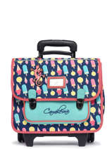 Boekentas Op Wieltjes 2 Compartimenten Cameleon Blauw retro PBRECR35
