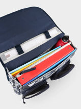 Boekentas 2 Compartimenten Cameleon Blauw vintage urban PBVBCA35-vue-porte