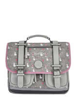 Boekentas 2 Compartimenten Cameleon Grijs vintage fantasy PBVGCA35