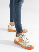 Sneakers Uit Leder Semerdjian Oranje women NUN11554-vue-porte
