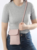 Sac Bandoulire Grained Miniprix Rose grained F3609-vue-porte