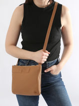 Sac Bandoulire Napoli Cuir Nathan baume Marron n city 2-vue-porte
