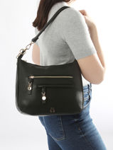 Sac Port paule Zip Lulu castagnette Noir zip VICTOR-vue-porte