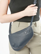 Sac Bandouli�re City Perle Cuir Nathan baume Bleu n city N1811000-vue-porte