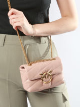 Sac Bandoulire Love Baby Puff Cuir Pinko Rose love bag puff A0F2-vue-porte