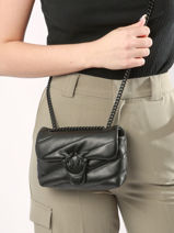 Sac Bandoulire Love Bag Puff Cuir Pinko Noir love bag puff A1JO-vue-porte