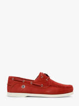 Chaussures Bateau En Cuir Serge blanco Rouge men CHA2108A