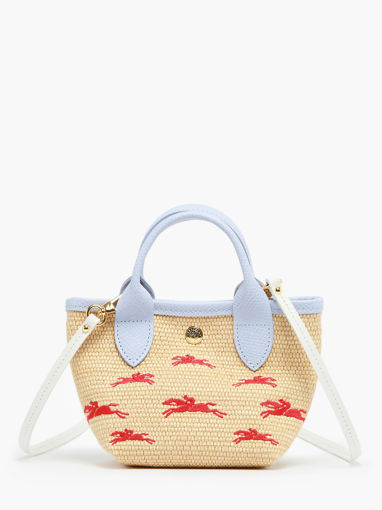 Longchamp Le panier pliage Sac port main Bleu