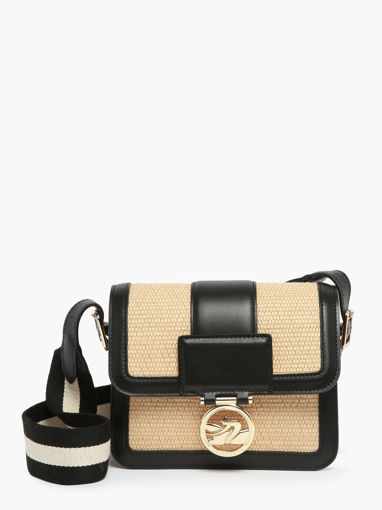Longchamp Box-trot paille Sac port travers Noir