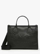 Cabas Zipp� M Jour Cuir Lancel Noir jour A12996