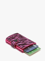 Porte-cartes Mini Zbra Cuir Secrid Rose zebra MZE-vue-porte