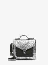 Sac Mademoiselle George Xs Argento Cuir Paul marius Noir argento GEORXARG