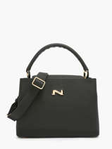 Sac  Main Magnolia Cuir Nathan baume Noir eden 3