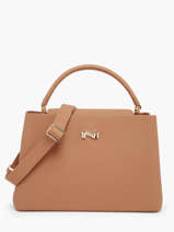 Sac Port Main Violet Cuir Nathan baume Marron eden 1