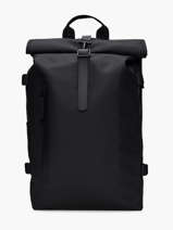 Rolltop Rucksack Large - Rugzak Rains Zwart city 14590
