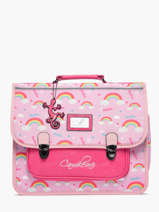 Boekentas Kind 2 Compartimenten Cameleon Roze retro CA38