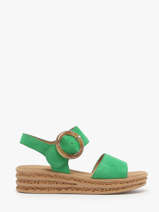 Sandales Semelle Compense En Cuir Gabor Vert women 31