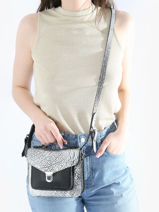 Cross Body Tas Melle George Xs Argento Leder Paul marius Zwart argento GEORXARG-vue-porte