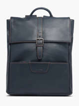 Business Rugzak Foulonn� 2 Compartimenten Leder Etrier Blauw foulonne EFOU8092