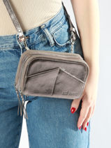 Cross Body Tas/heuptasje Paula Leder Paul marius Zilver vintage PAULA-vue-porte