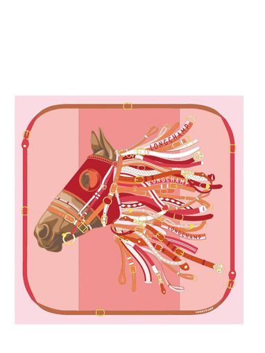 Longchamp Soie unie Etole Rouge