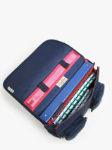 Boekentas 2 Compartimenten Cameleon Blauw vintage family boulanger CA35-vue-porte