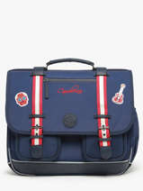 Cartable 3 Compartiments Cameleon Bleu vintage family boulanger CA41