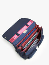 Boekentas 3 Compartimenten Cameleon Blauw vintage family boulanger CA41-vue-porte