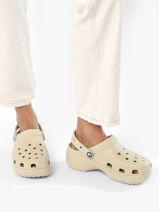 Slippers Classic Platform Clog Crocs Beige women 206750-vue-porte