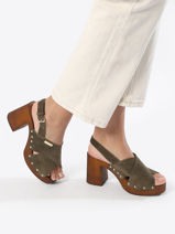 Sandalen Met Hak Tessy Uit Leder Les tropeziennes Groen women TESSY-vue-porte