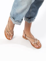 Open Sandalen Uit Leder Les tropeziennes Bruin women MONASTRE-vue-porte