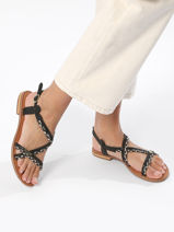Nu-pieds En Cuir Les tropeziennes Noir women HOMONGO-vue-porte