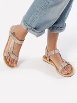 Sandalen Hipsto Uit Leder Les tropeziennes Goud accessoires HIPSTO-vue-porte