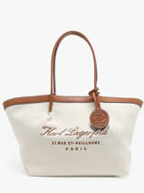 Schoudertas Hotel Karl Katoen Karl lagerfeld Wit hotel karl 241W3005
