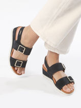 Sandales Velcro En Cuir Mephisto Bleu accessoires P5145186-vue-porte