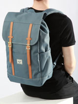 Sac  Dos 1 Compartiment + Pc 15" Herschel Bleu classics 11397-vue-porte