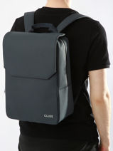 Sac  Dos Nuite Cluse Bleu backpack CX036-vue-porte