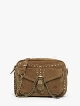 Cross Body Tas Vintage Leder Mila louise Groen vintage 3327VC