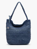 Sac Port paule Heritage Cuir Biba Bleu heritage RUB1L