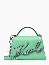 Sac Bandouli�re K Signature Cuir Karl lagerfeld Vert k signature 240W3004