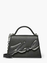 Sac Bandoulire K Signature Cuir Karl lagerfeld Noir k signature 240W3004