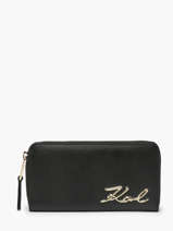 Portefeuille K/signature Cuir Karl lagerfeld Noir k signature 240W3215