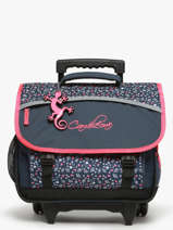 Cartable  Roulettes Enfant 2 Compartiments Cameleon Rose actual CR38