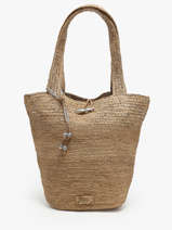 Handtas L'atelier Du Crochet Raphia Le voyage en panier Beige l'atelier du crochet AM772